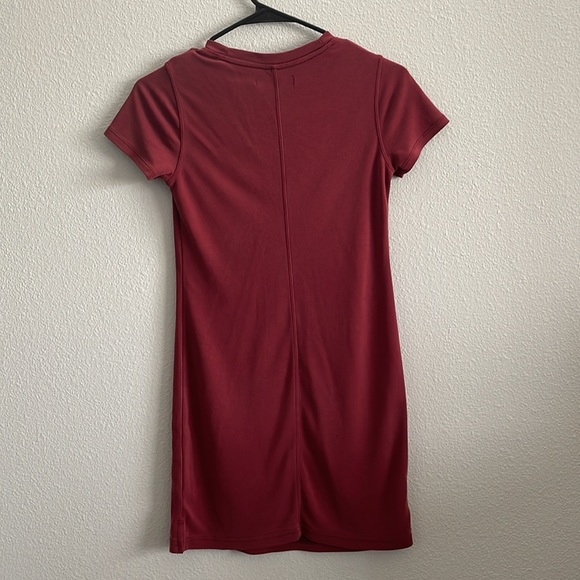Abercrombie & Fitch Women's A-Line T-Shirt Dress Maroon Burgundy Size XXS - Picture 2 of 5